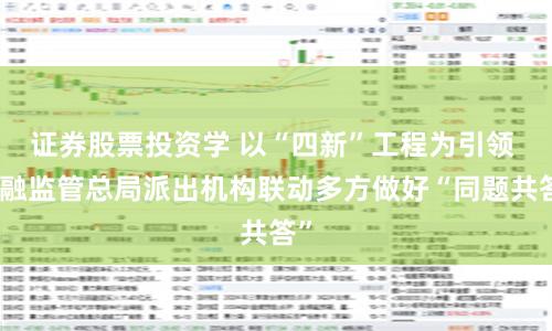 证券股票投资学 以“四新”工程为引领 金融监管总局派出机构联动多方做好“同题共答”